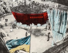 Noosfera, Dibujo paisajístico de arte pop, acrílico sobre papel, 2025