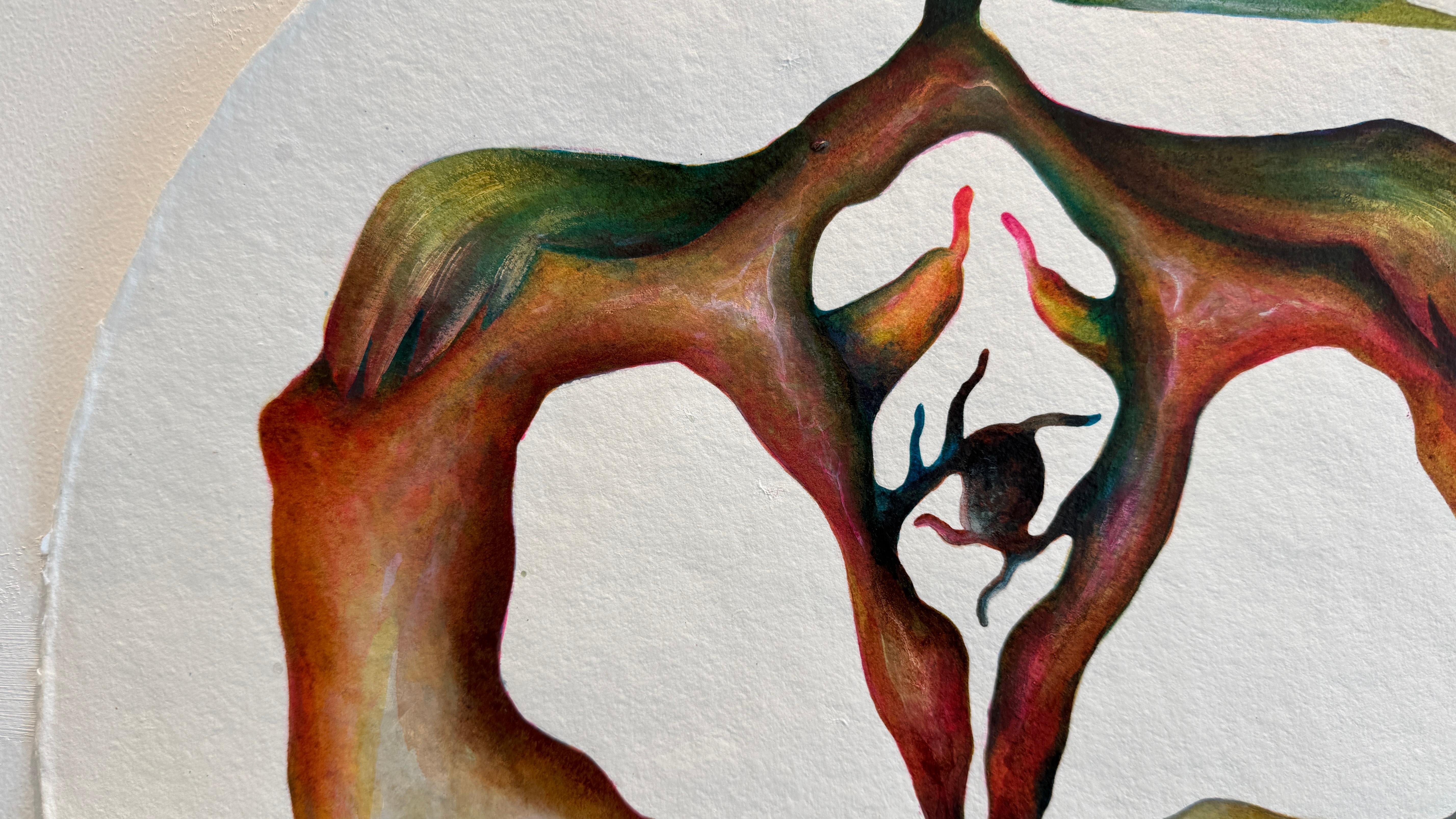 Der Engel (Grau), Abstract Drawing, von Valentina Brostean