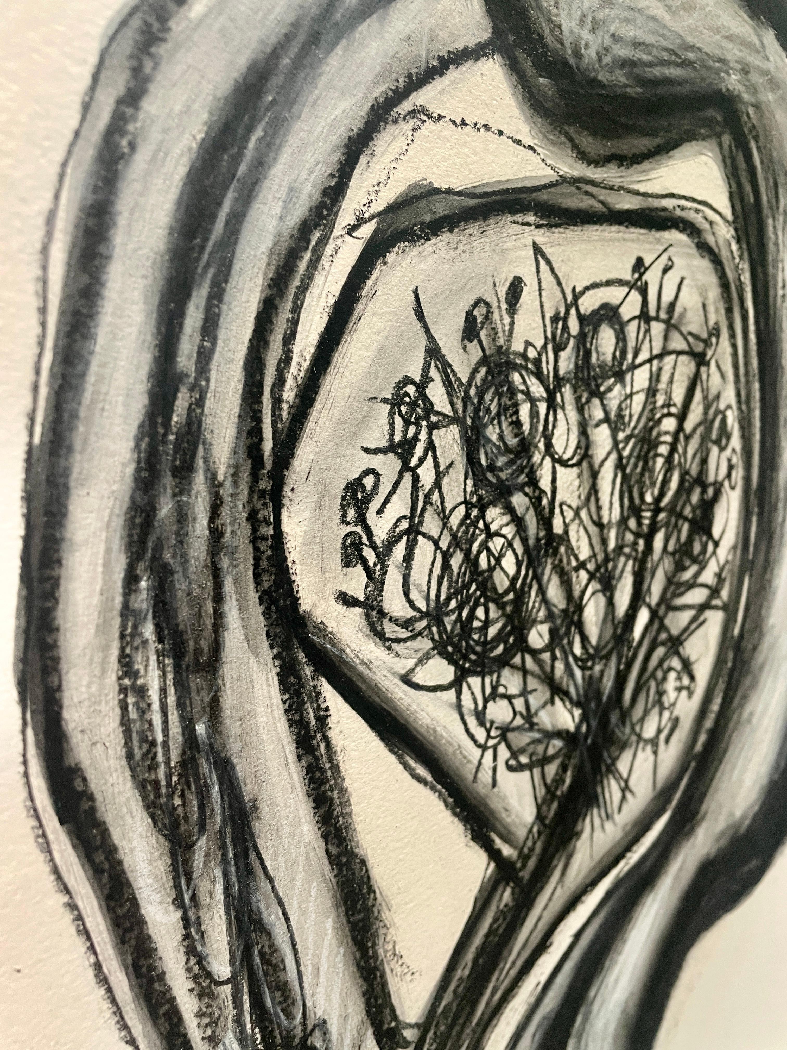Arcano nero con Fiori - Art Contemporáneo de Nicola Cucchiaro