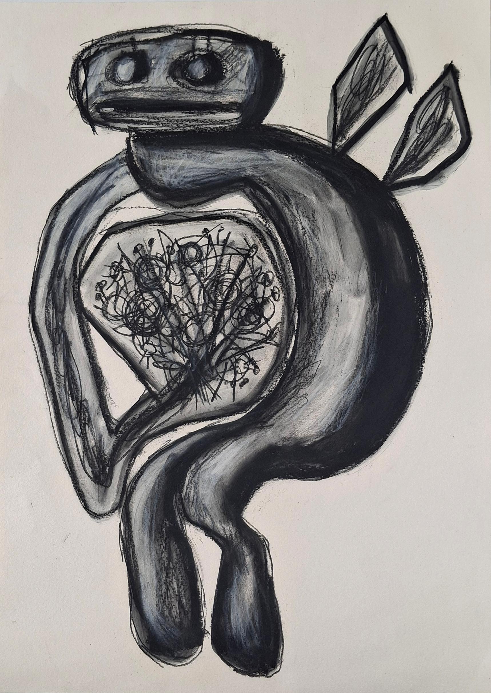 Figurative Art de Nicola Cucchiaro - Arcano nero con Fiori