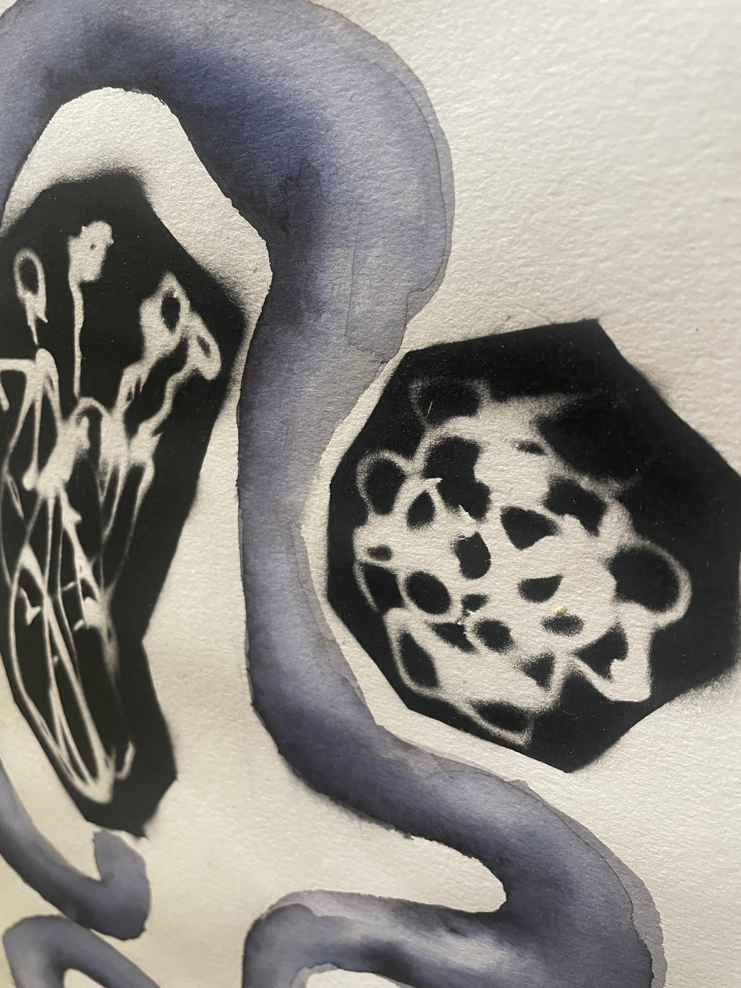 Fiori - Abstract Drawing Gris de Nicola Cucchiaro
