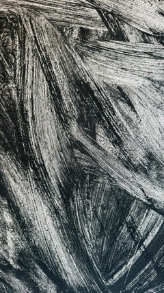 Mikado : Dessin expressionniste abstrait, fusain et colle, années 2010,New.