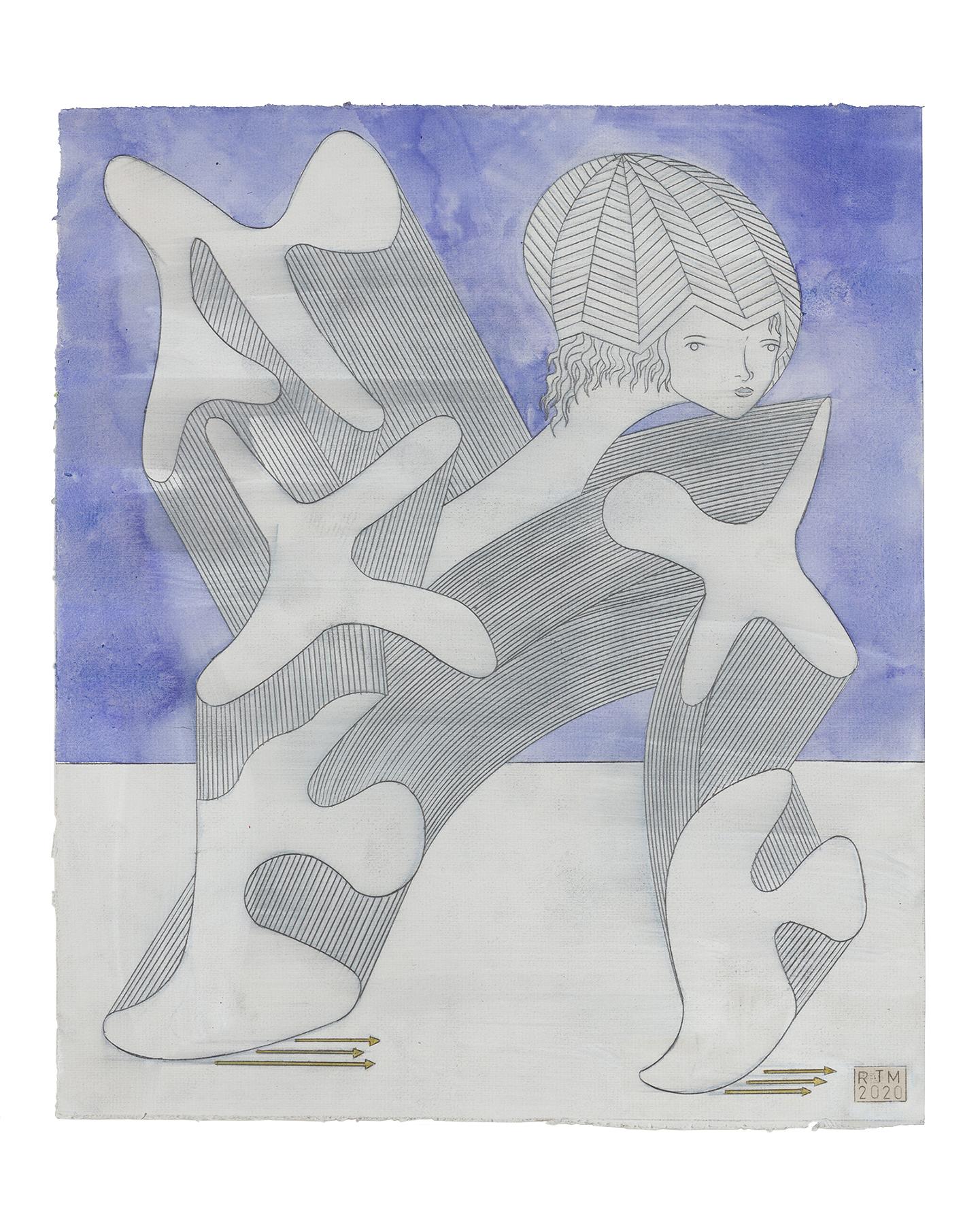 Mondtänzerin (Grau), Figurative Art, von Rafael Melendez