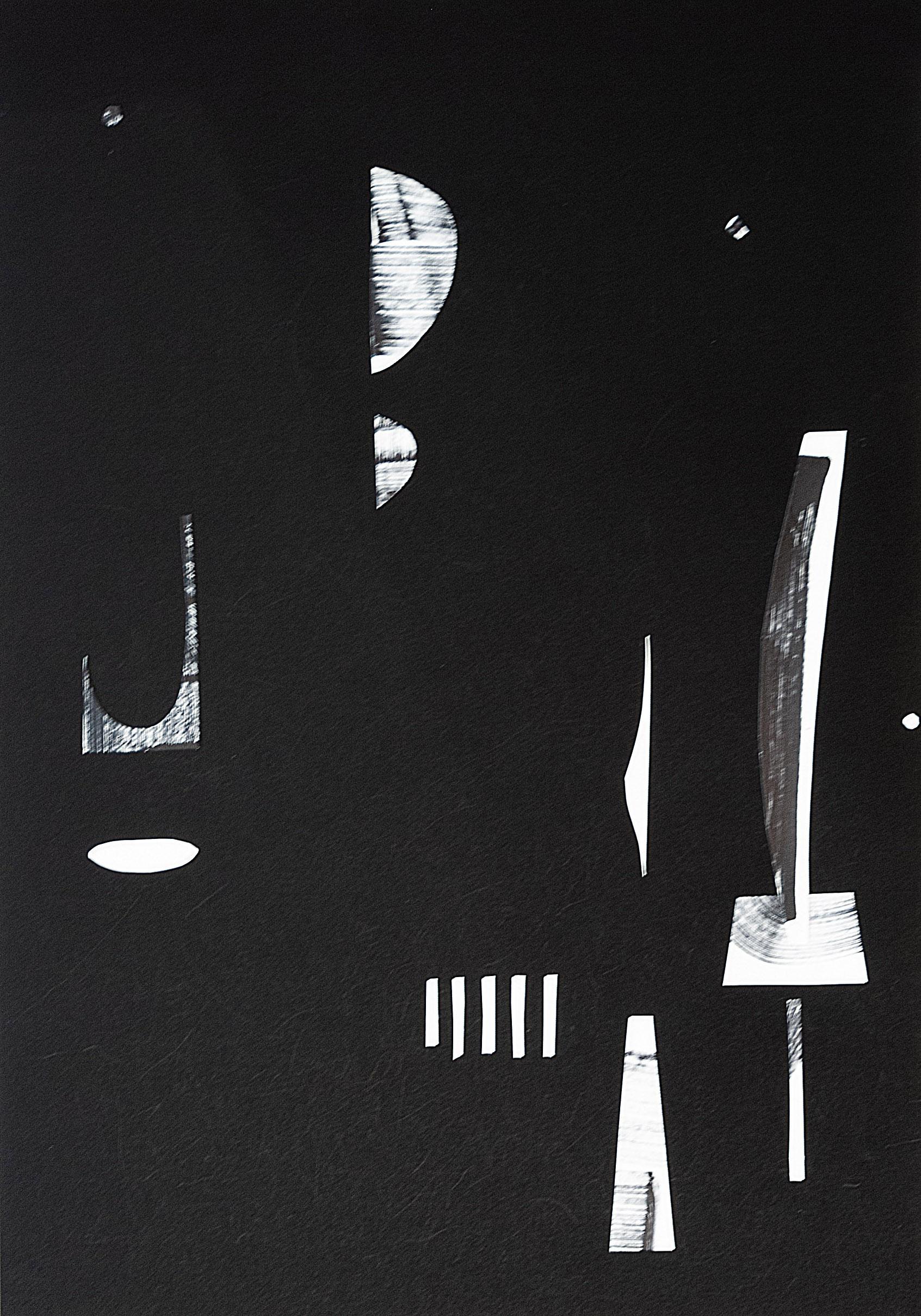 "The Black Series Nummer vier", von Anna Pennati - Collage auf Karton auf Leinwand
