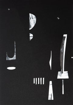 "The Black Series Nummer vier", von Anna Pennati - Collage auf Karton auf Leinwand