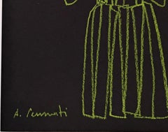 "Paride" by Anna Pennati, pastel on black cardboard, greek mythology