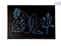 "Persephone" by Anna Pennati, pastel on black cardboard, greek mythology