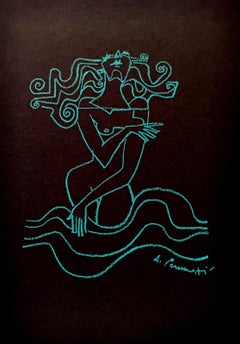 "The birth of Venus" by Anna Pennati, pastel on black cardboard, greek mythology