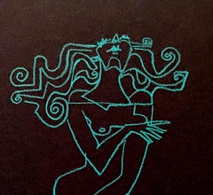 "The birth of Venus" by Anna Pennati, pastel on black cardboard, greek mythology