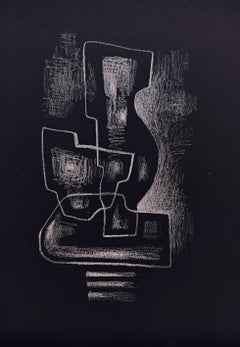 "Alchemy in rose" by Anna Pennati, pastel on black cardboard, mythology