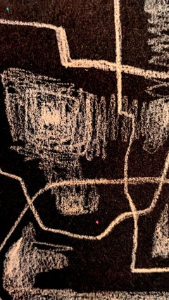 "Alchemy in rose" by Anna Pennati, pastel on black cardboard, mythology