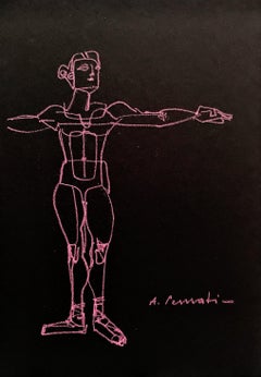 "Dancer" by Anna Pennati, pastel on black cardboard, mythology