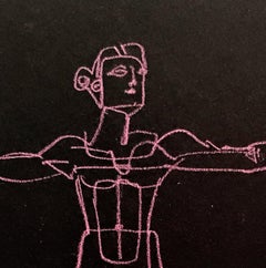 "Dancer" by Anna Pennati, pastel on black cardboard, mythology