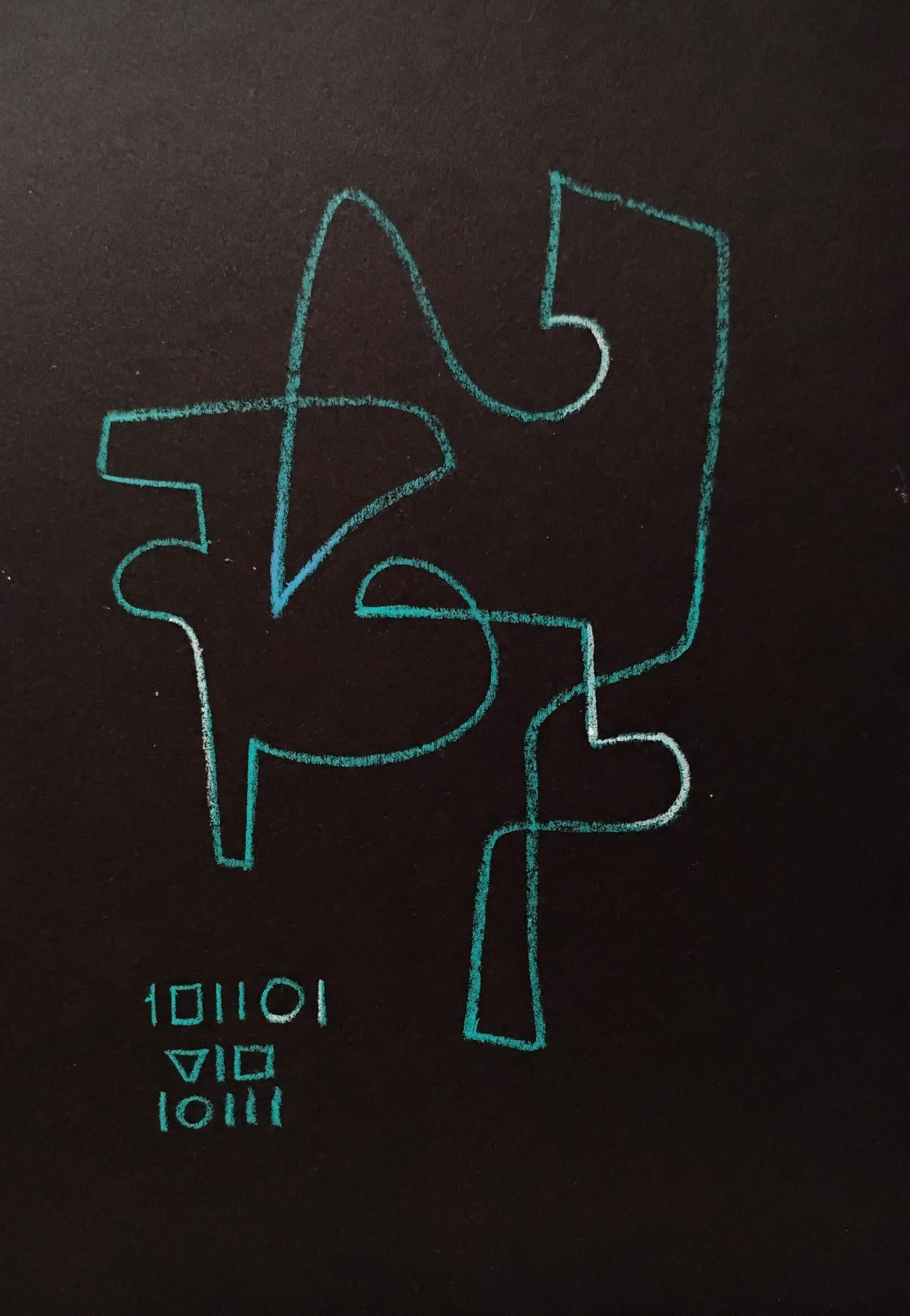 "Green melody" by Anna Pennati, pastel on black cardboard, mythology