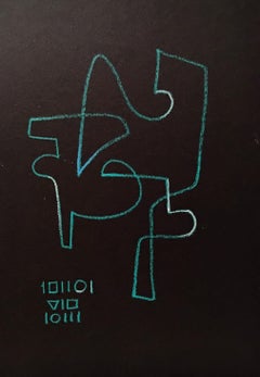 "Green melody" by Anna Pennati, pastel on black cardboard, mythology