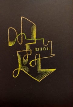 "Orion" by Anna Pennati, pastel on black cardboard, mythology