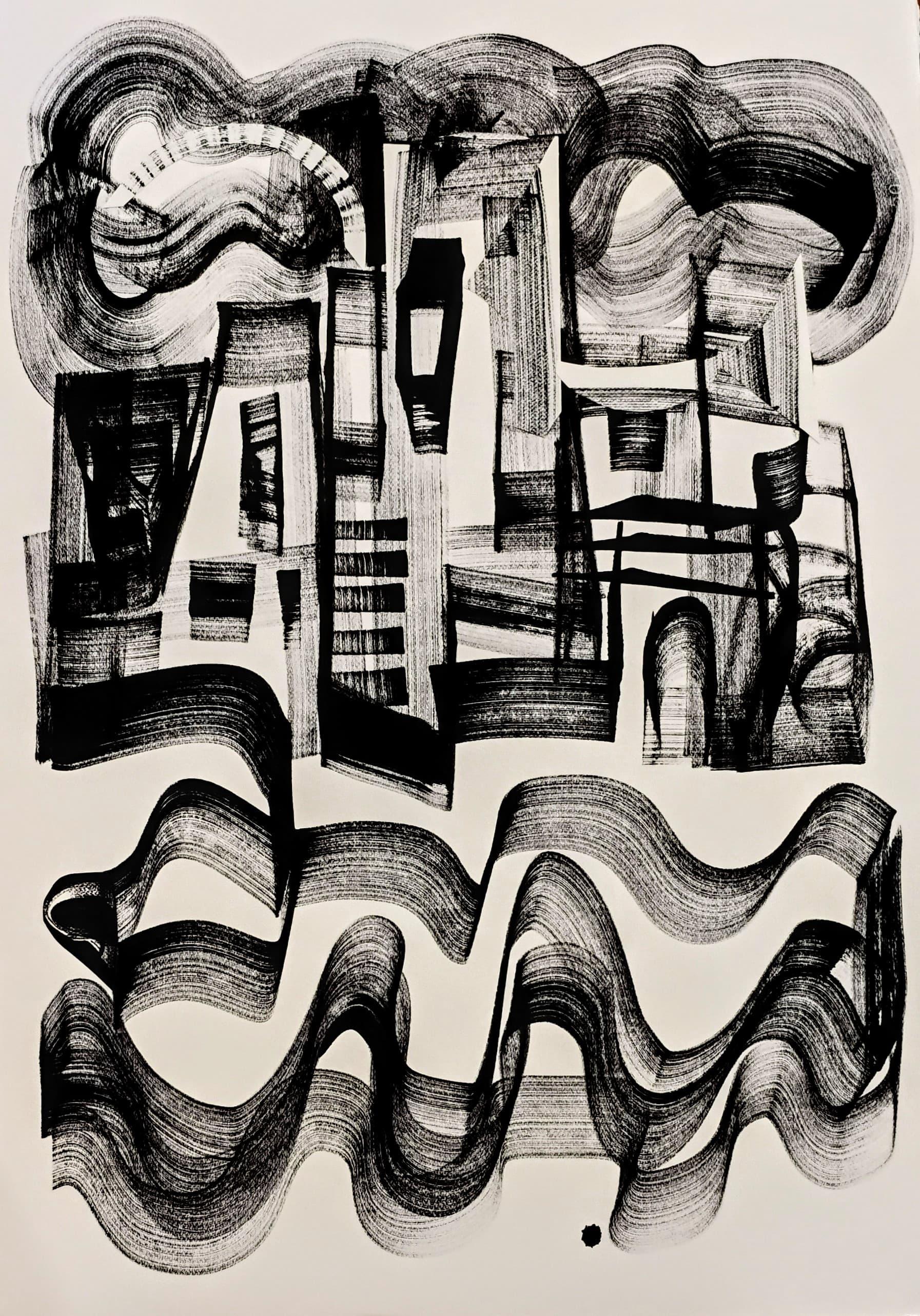Large Figurative Drawings and Watercolors