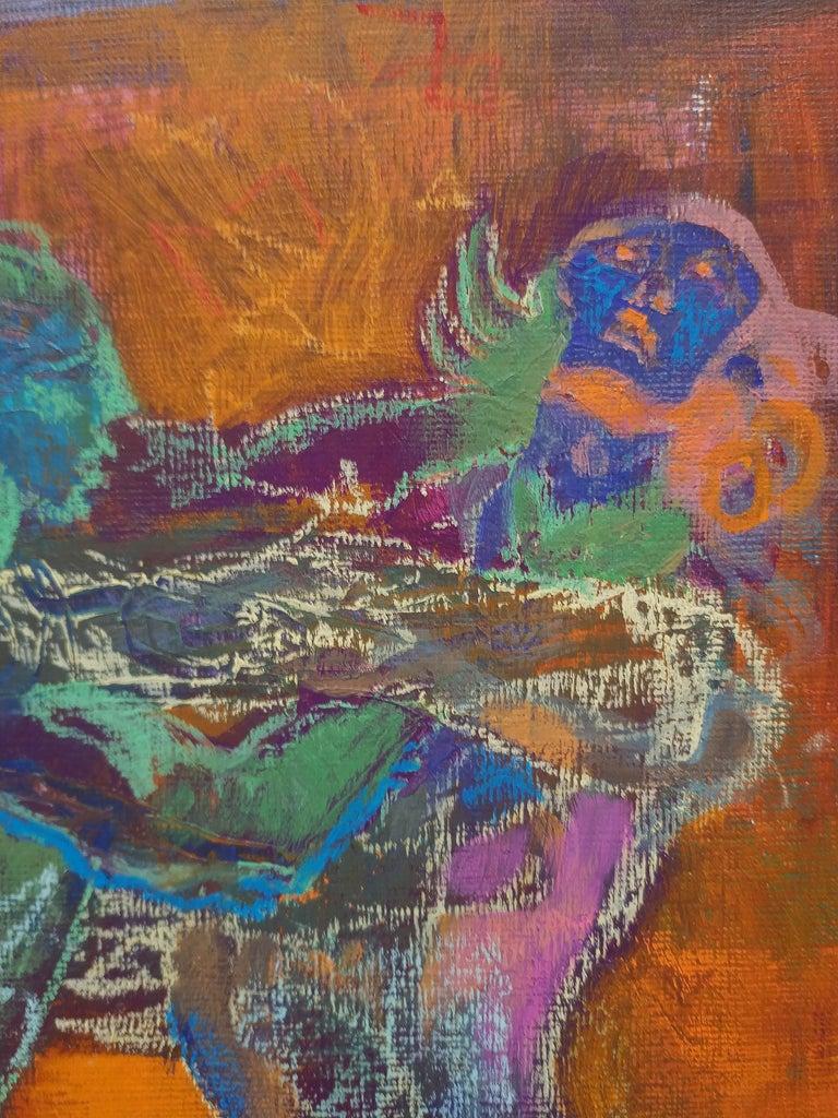 El Ángel, contemporáneo, poemas de William Blake y George Byron, acrílico sobre papel - Figurative Art Marrón de Anna Pennati