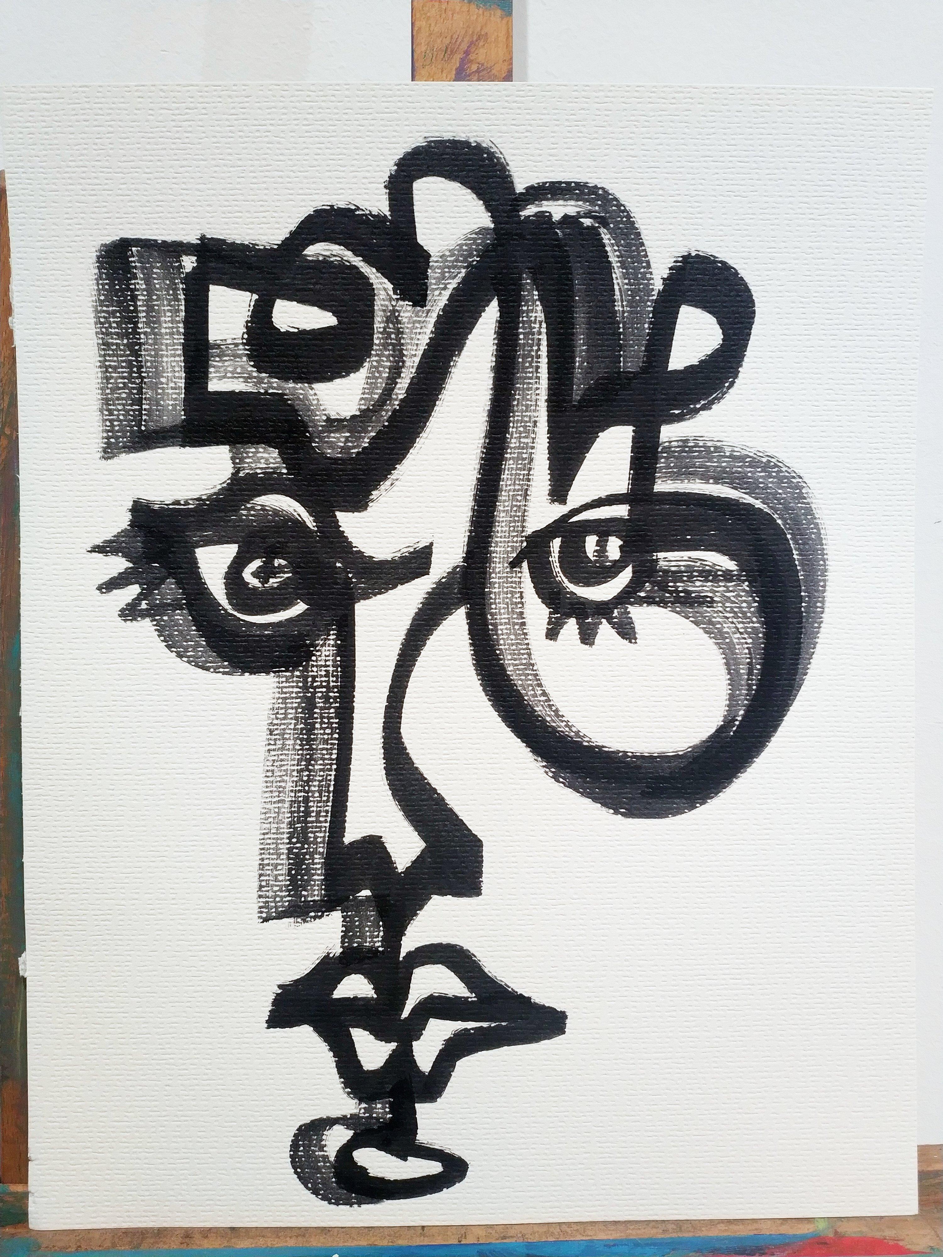 Anna Pennati Figurative Art - "La Sibilla", ink on paper, 2025