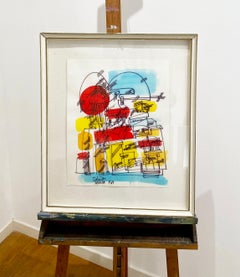 'Venice' by Salvador Aulestia (1915-1994) , original colored drawing