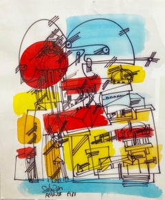 'Venice' by Salvador Aulestia (1915-1994) , original colored drawing