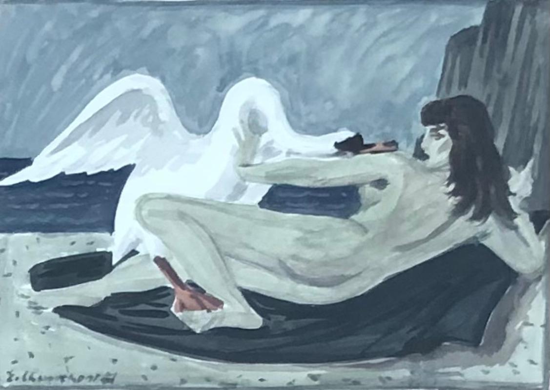 Emile Chambon Nude - Leda and the Swan