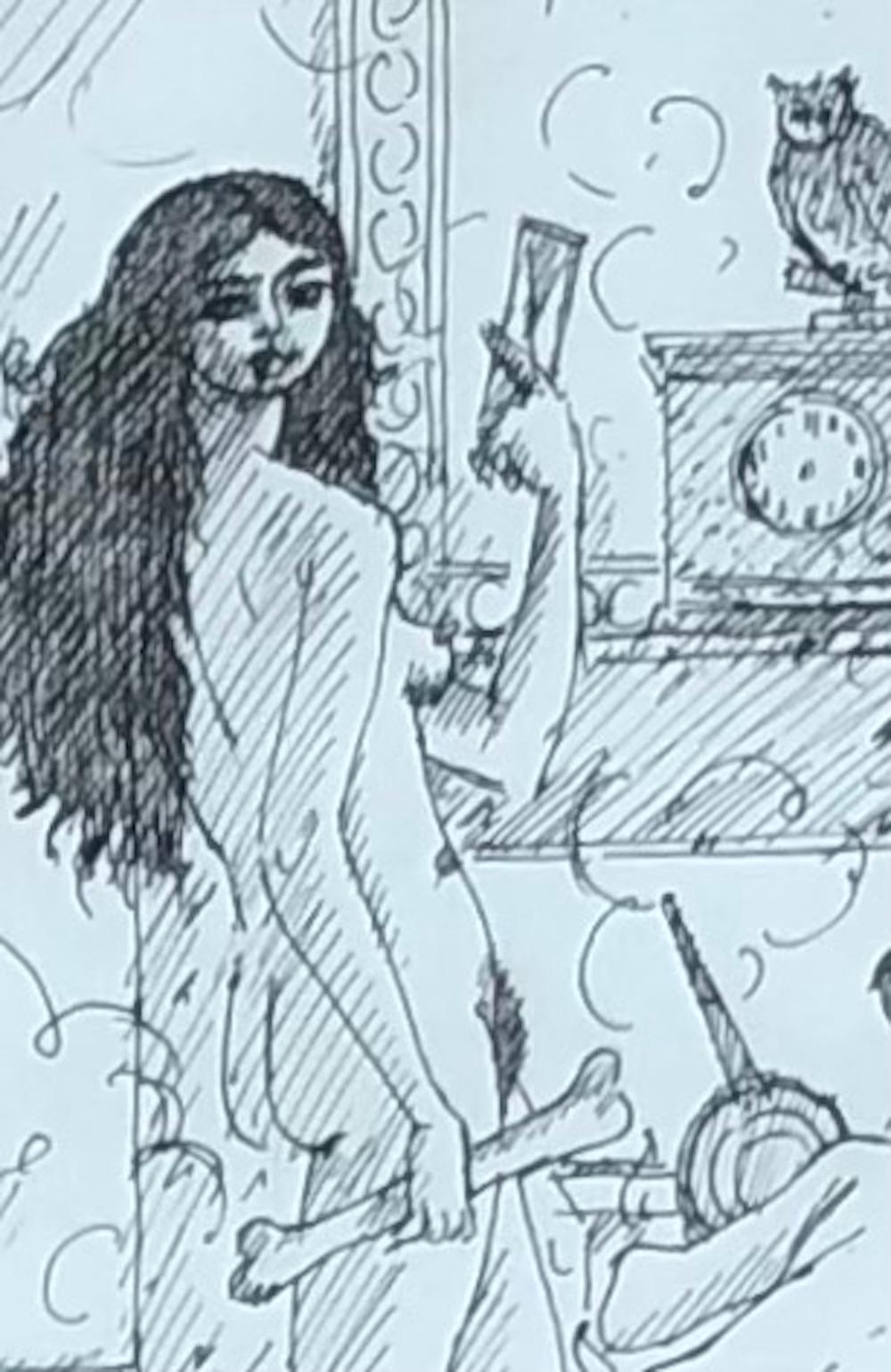 Little witches 3 - Blue Nude by Emile Chambon