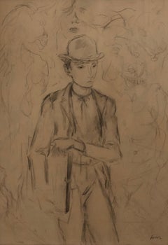 Retro Study of a man with a hat