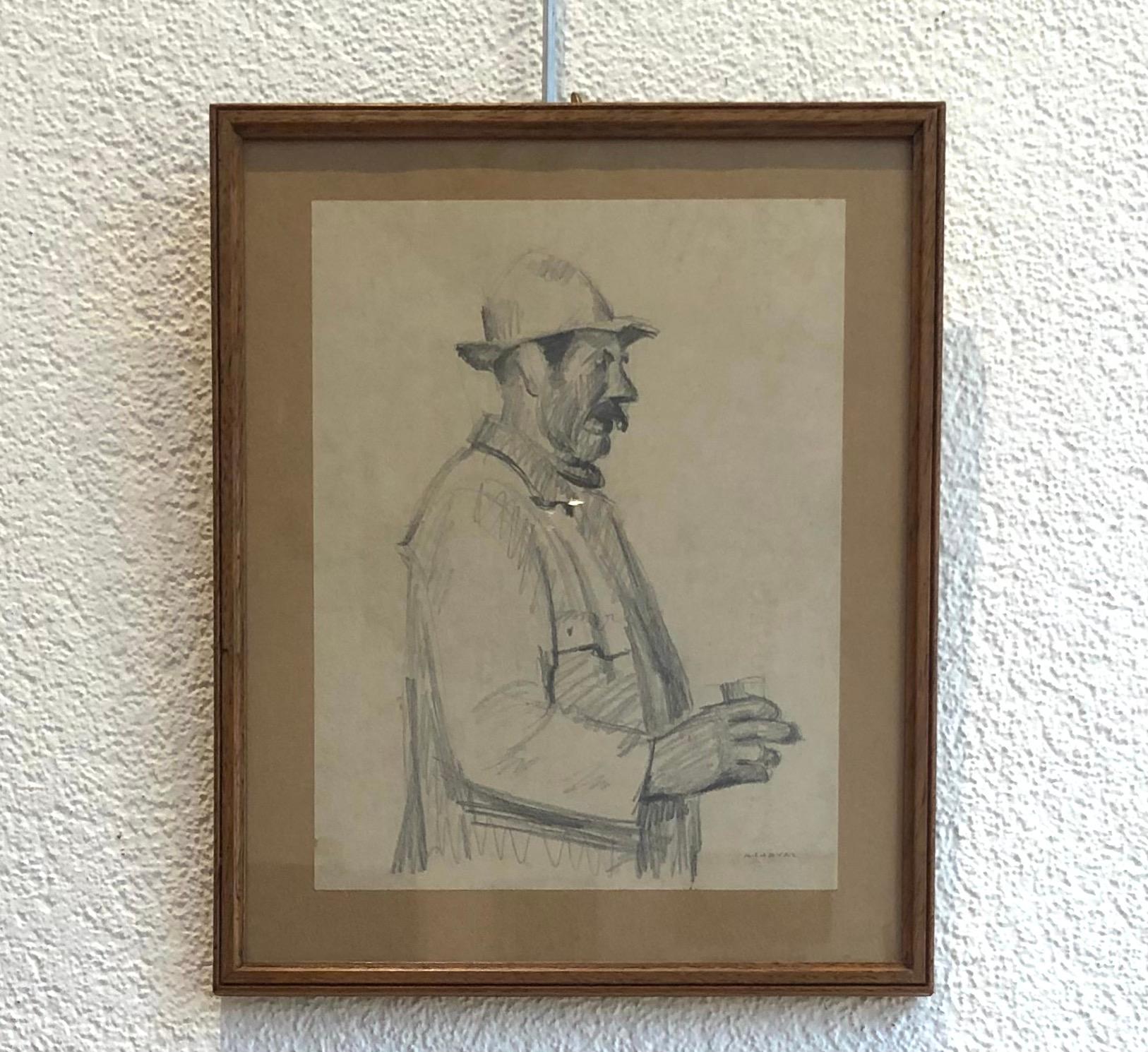 Vallese con un bicchiere di vino - Art di Albert Chavaz