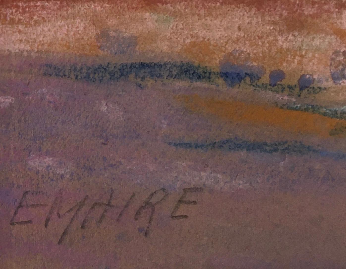 Olivenbäume und Meer (Braun), Landscape Art, von Emaire