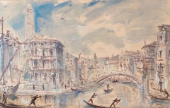 Retro Gondoliers in Venice