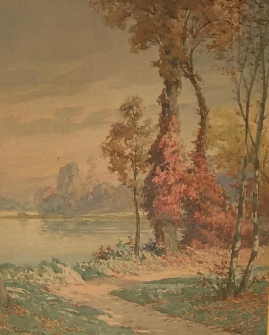 Joseph Ferrero Landscape Art - Lakeside in autumn