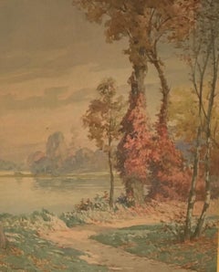 Retro Lakeside in autumn