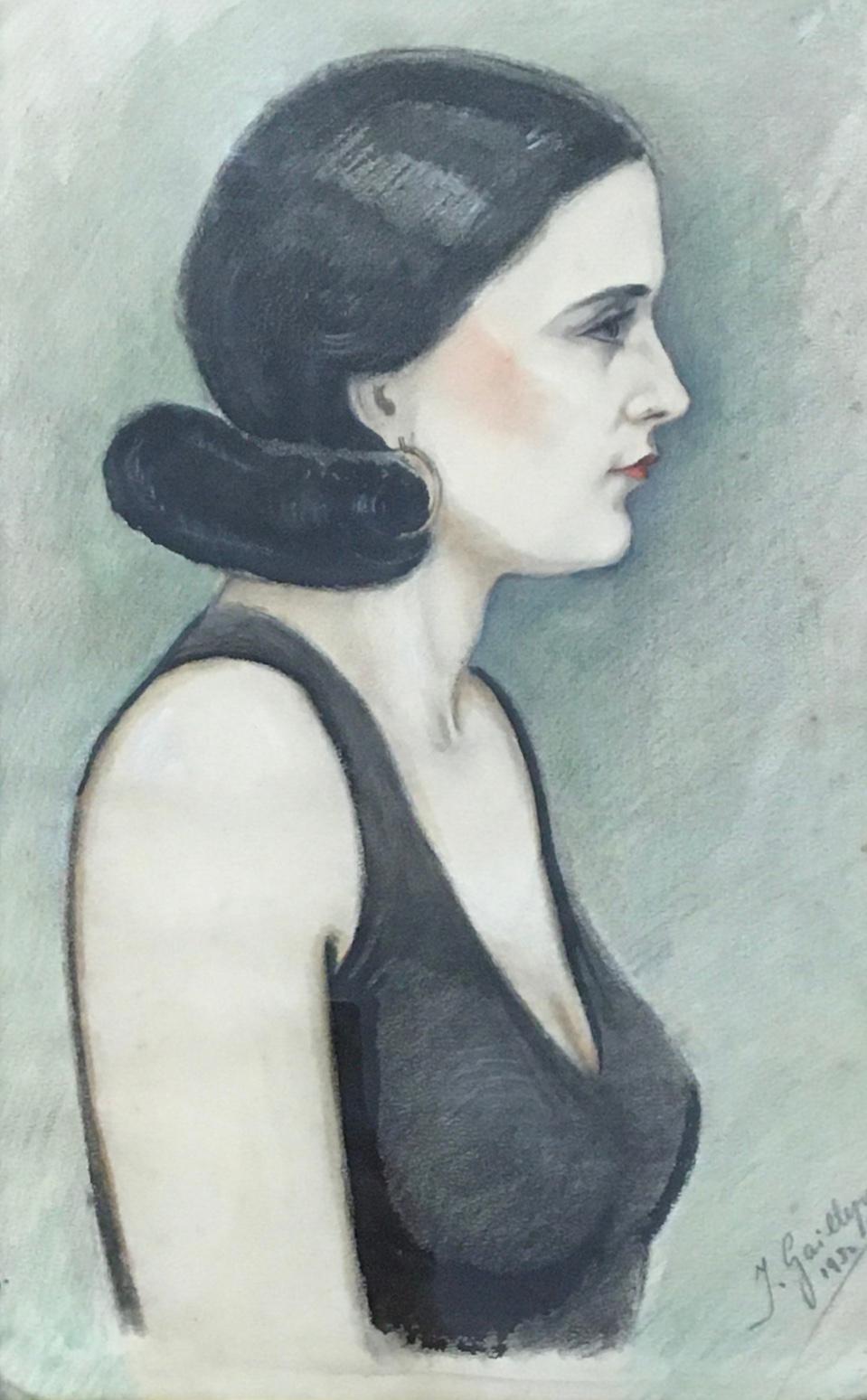 Jules Gaillepand Portrait – Porträt von Miss Bachelard