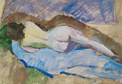 Naked woman lying from behind