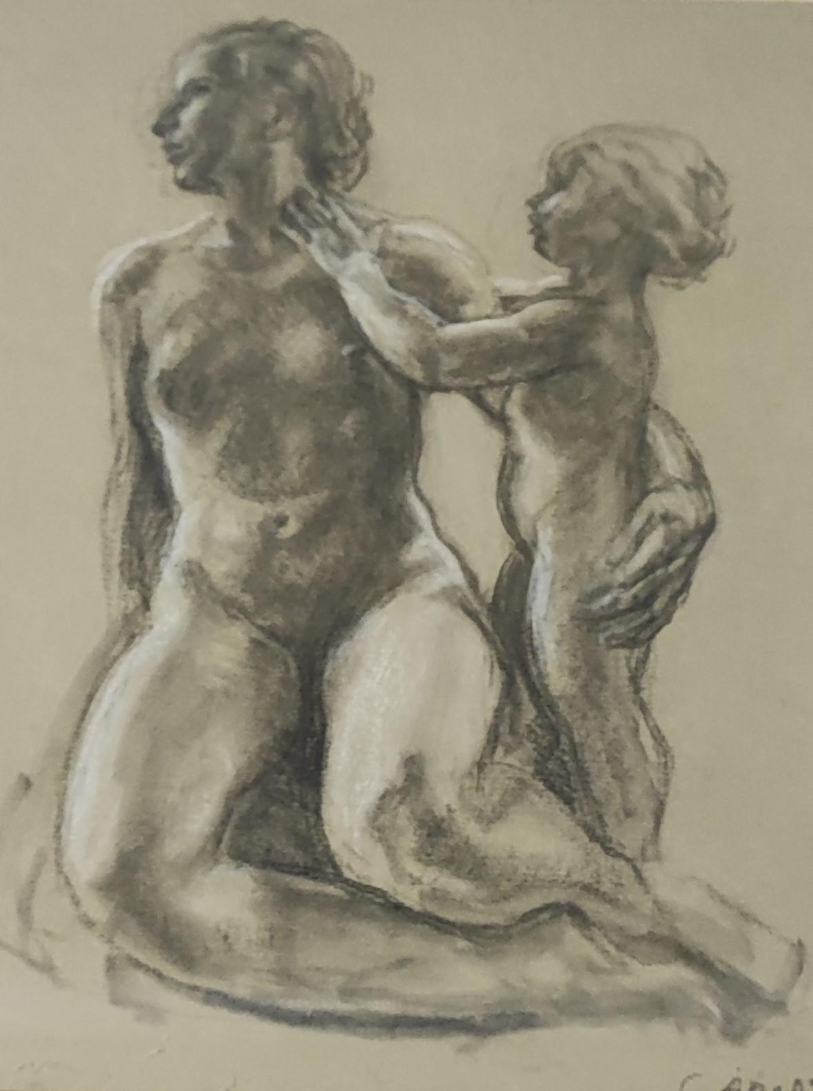 Carl Albert Angst Nude - Mother and child