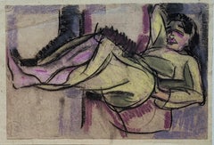 Vintage Young woman lying down