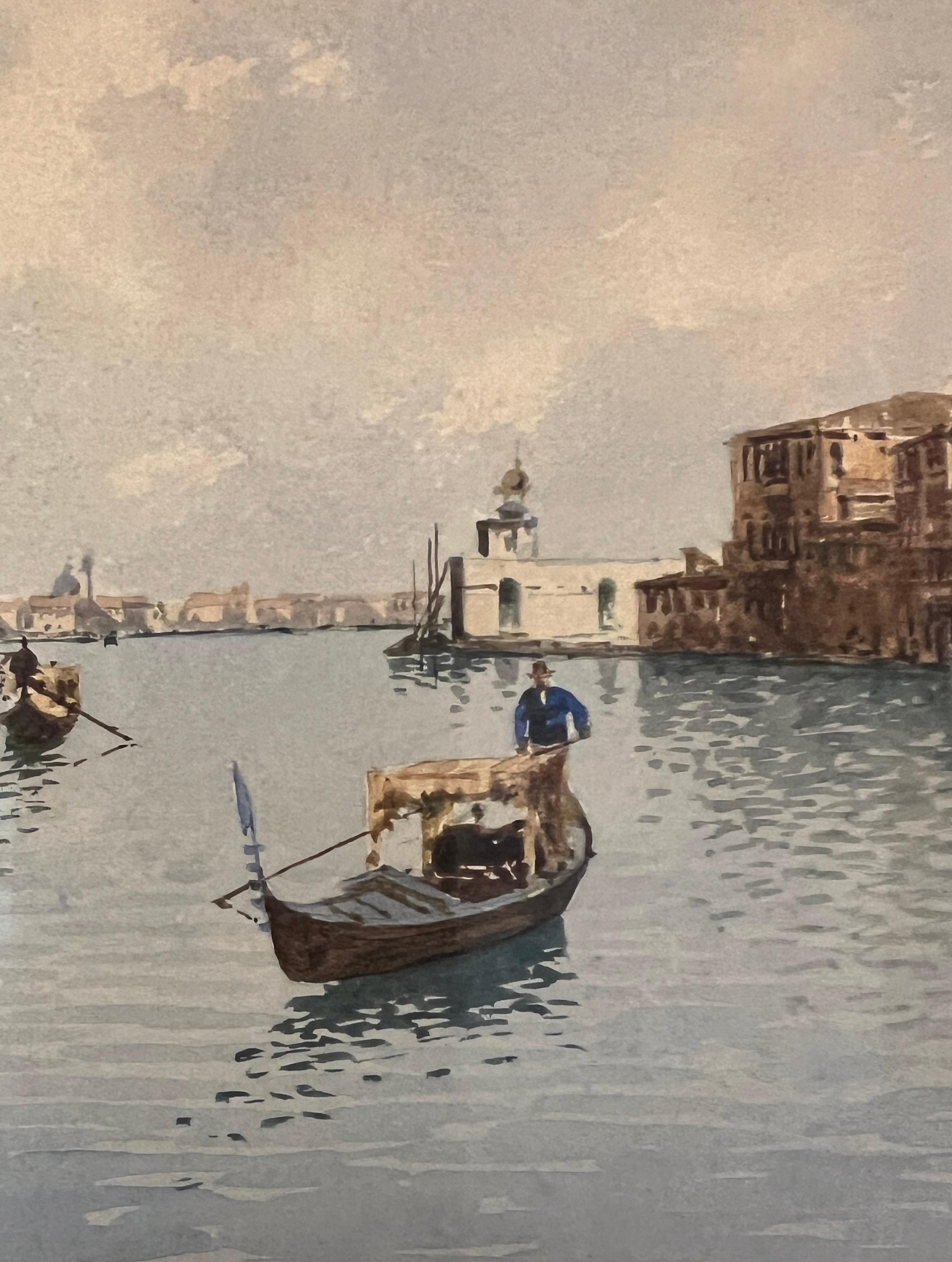 Gondolas on the Grand Canal in Venice For Sale 1