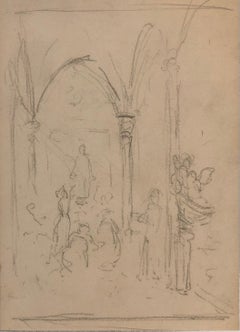 Guglielmo Innocenti - Church interior sketch Church interior sketch