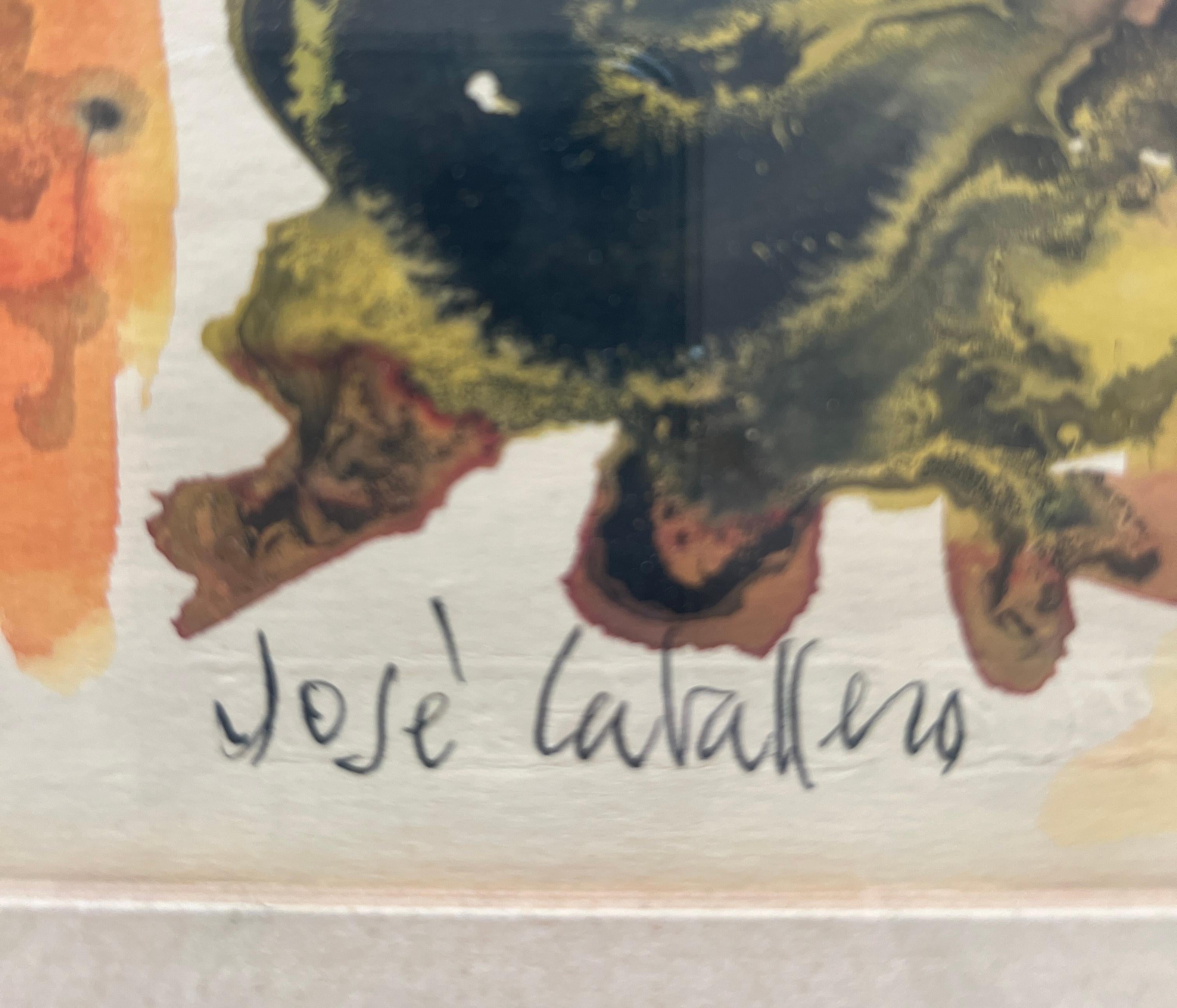 Deux femmes dansant à l'intérieur - Abstrait Art par Jose Caballero