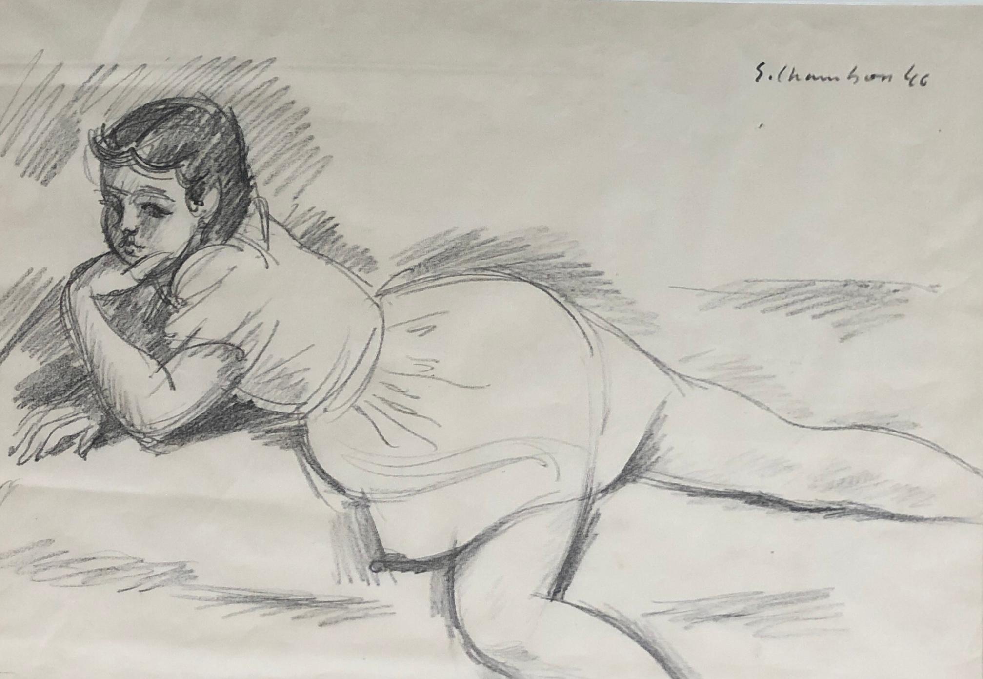 Emile Chambon Nude - Pensive little girl
