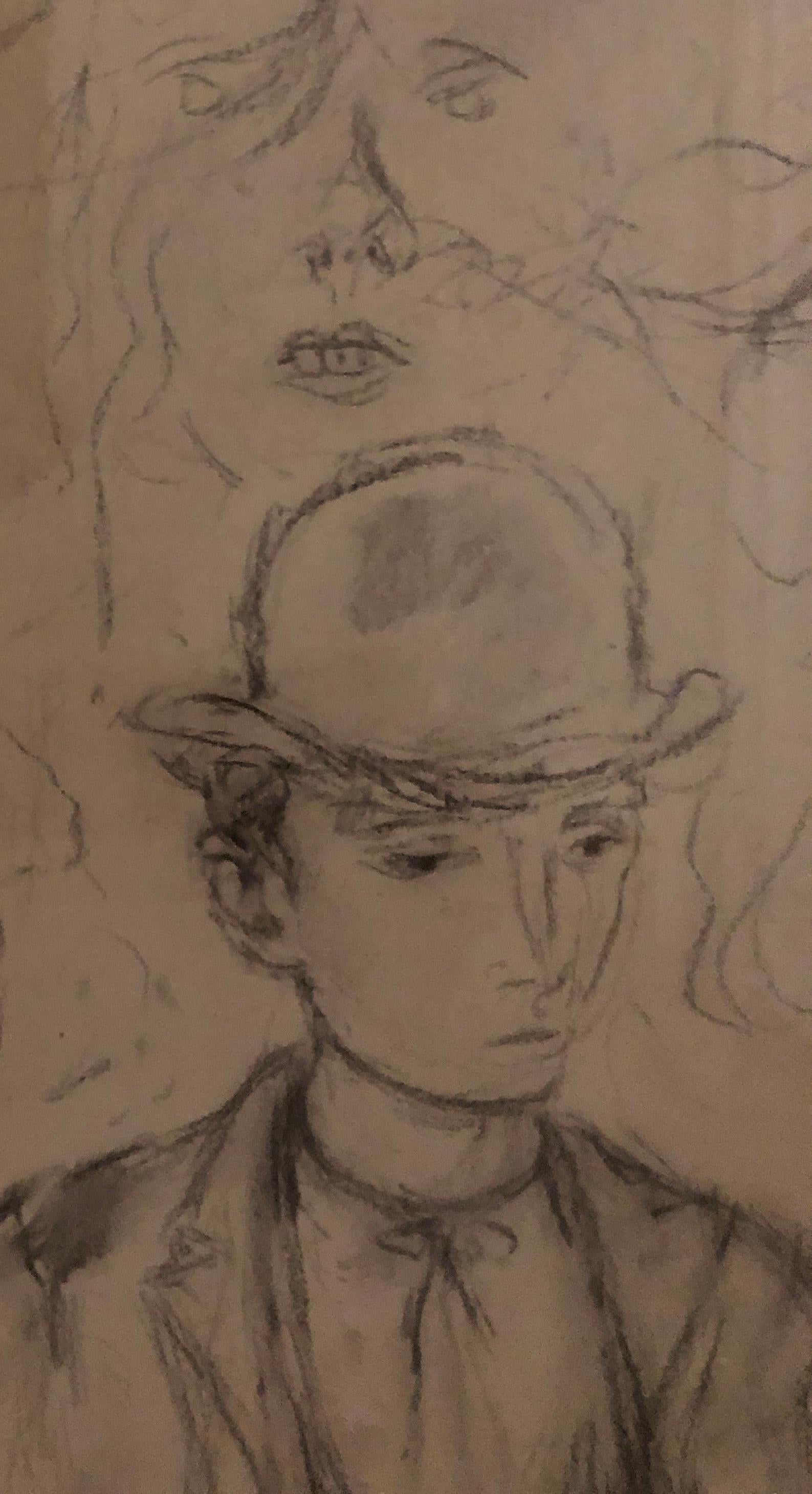 Studio di un uomo con cappello in vendita 1
