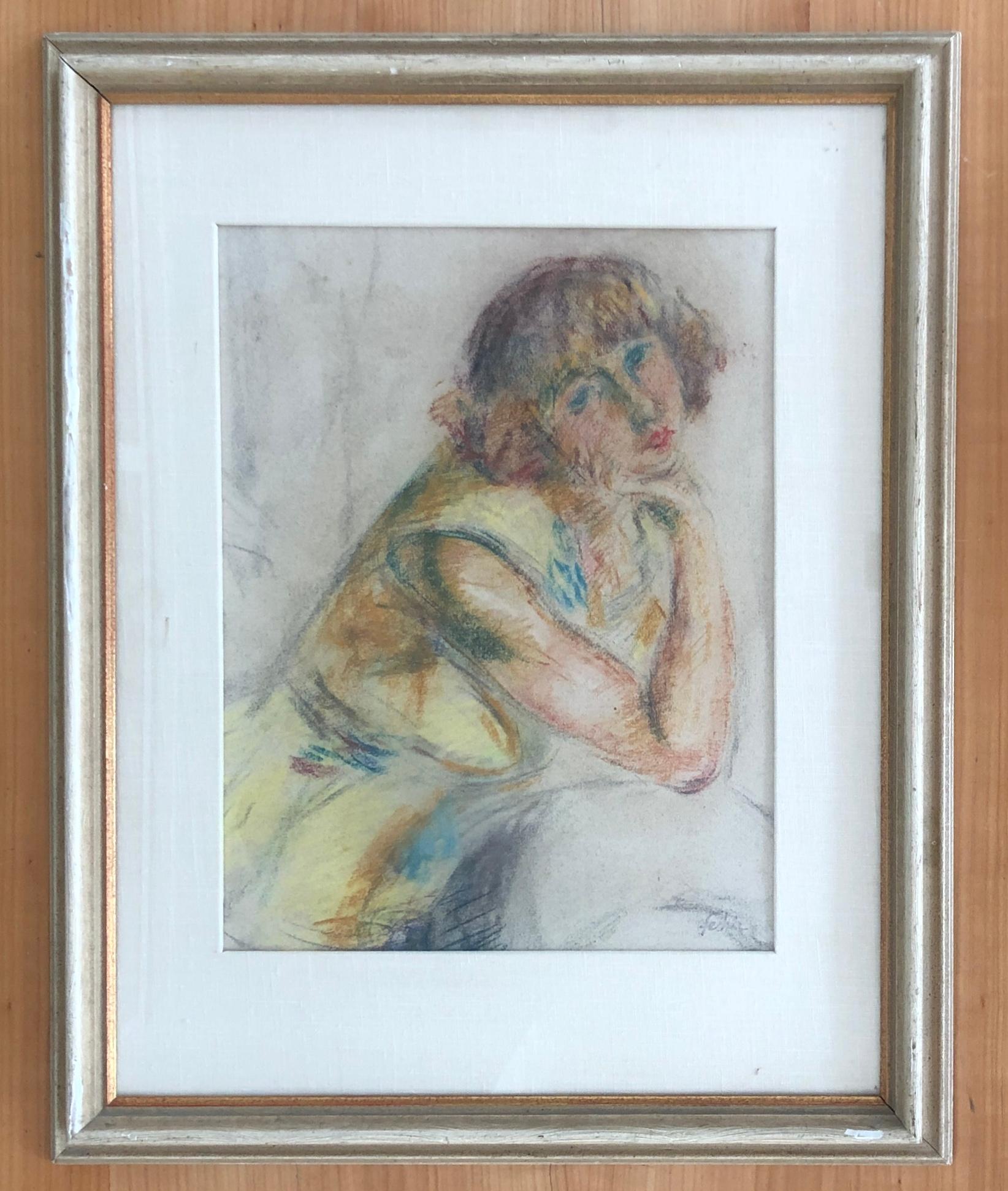 Ragazza pensierosa - Art di Henri Fehr 