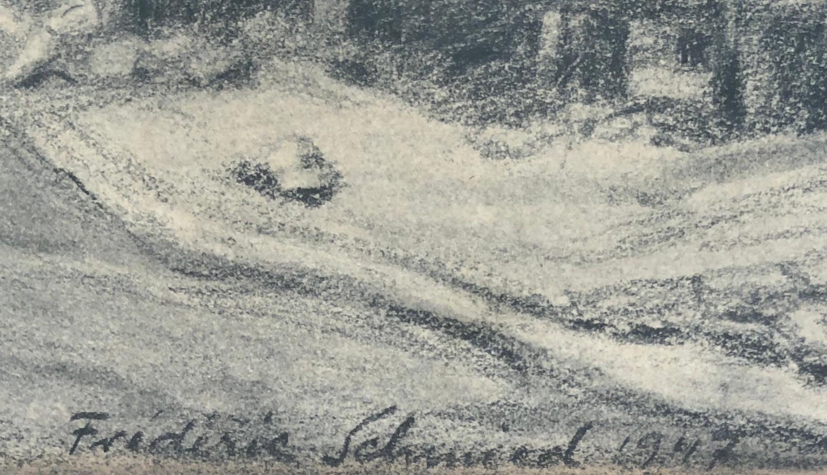 The Arve from Vessy, Switzerland - Modern Art by Frédéric Schmied