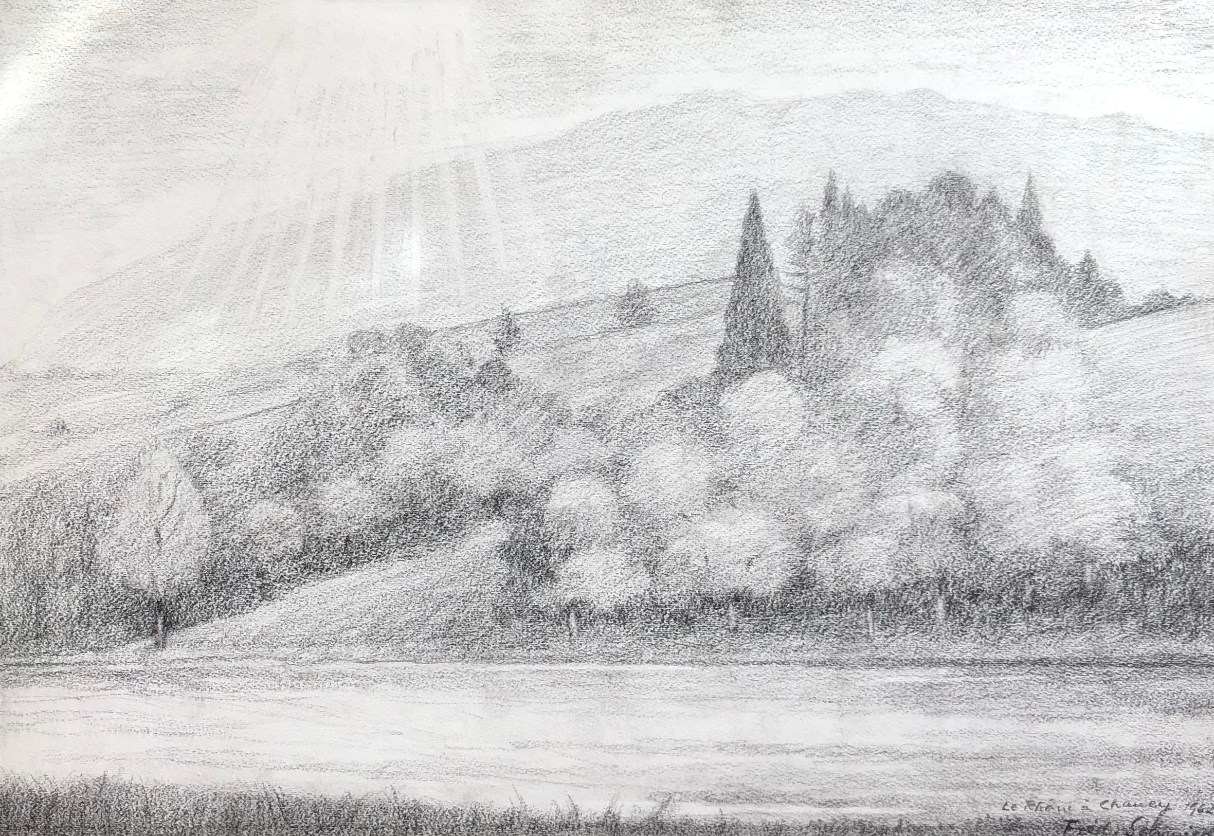 Die Landschaft an den Ufern der Rhône