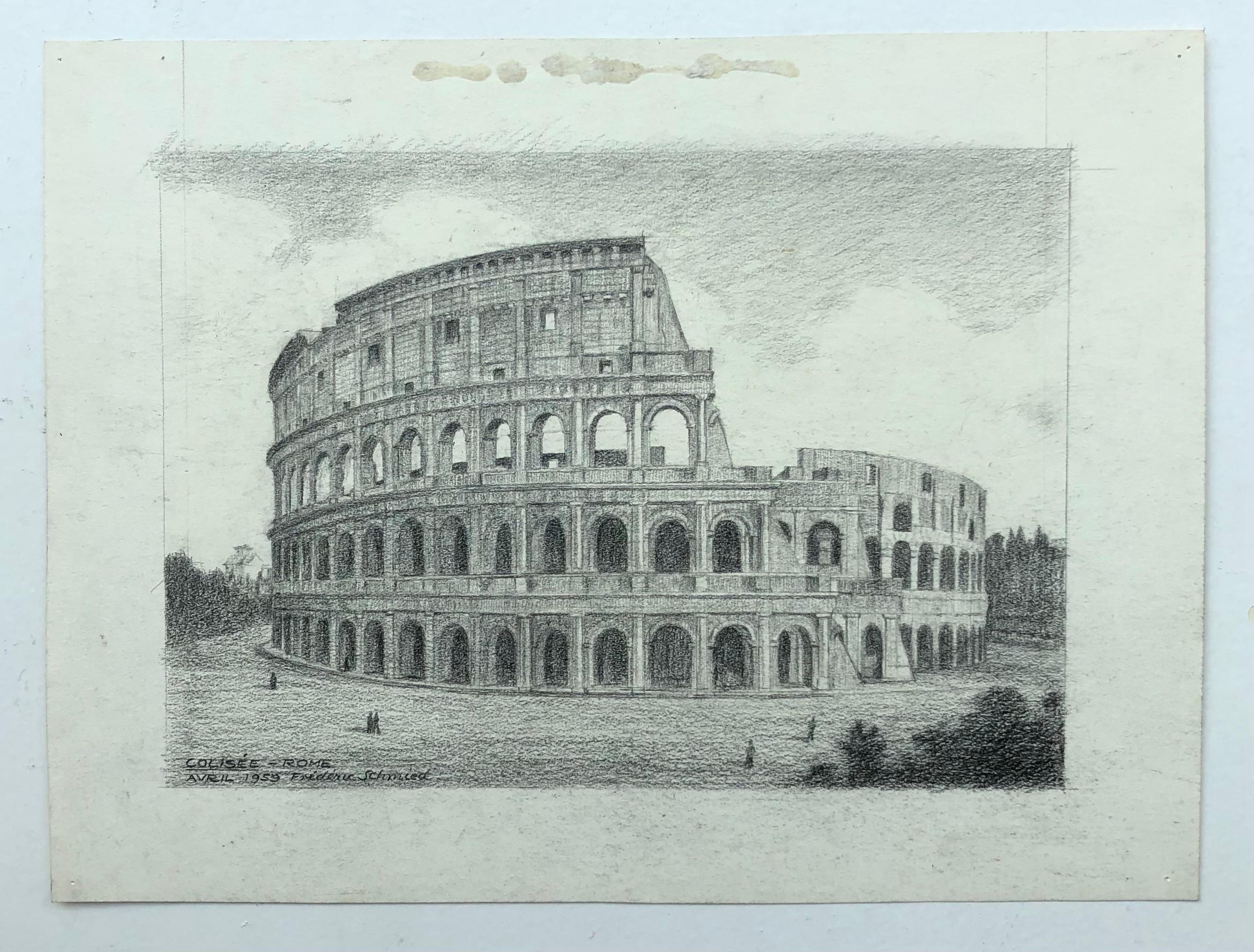 Colisée, Rome - Gray Portrait by Frédéric Schmied
