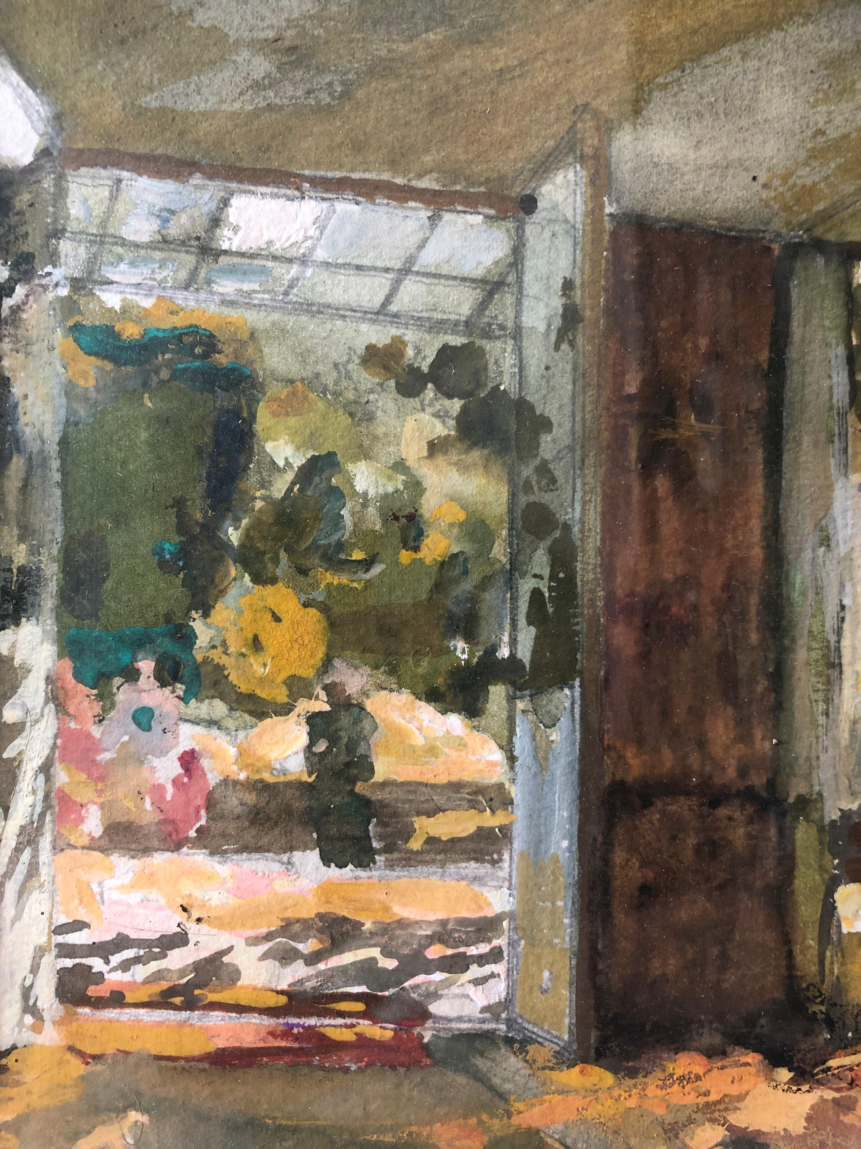 Arbeiten auf Canson-Papier
Brauner Holzrahmen mit Glasscheibe 
27,5 x 34,5 x 2,5 cm
