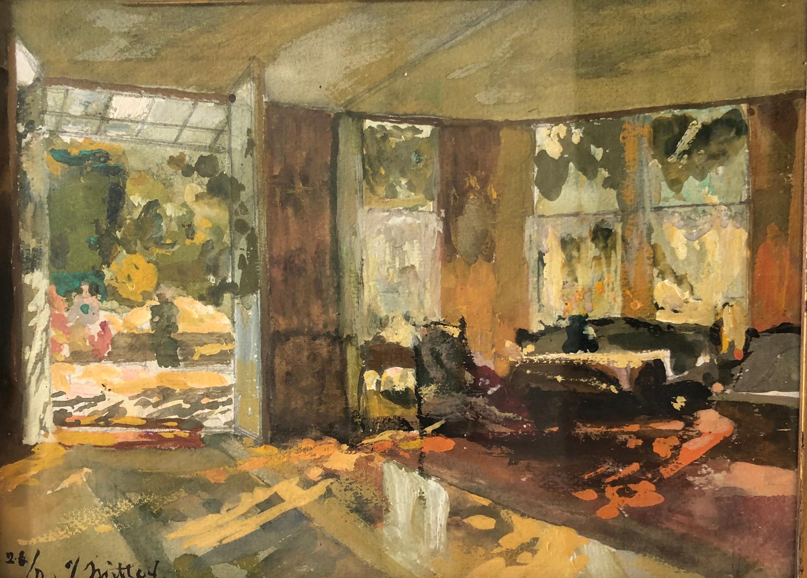 Joseph Mittey Landscape Art – Das sonnige Wohnzimmer