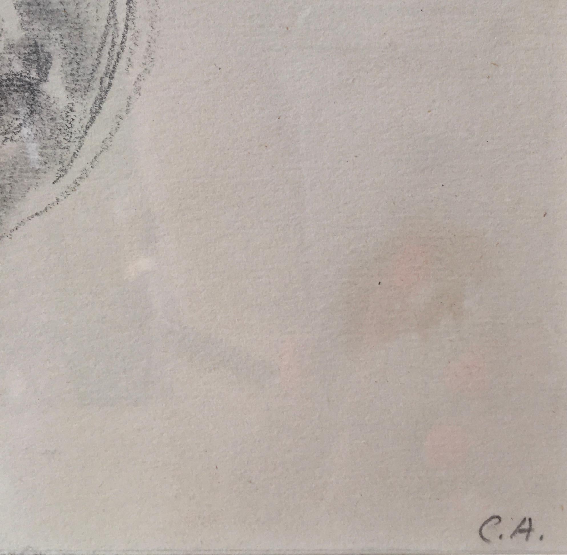 Portrait of toddler - Gray Figurative Art by Carl Albert Angst