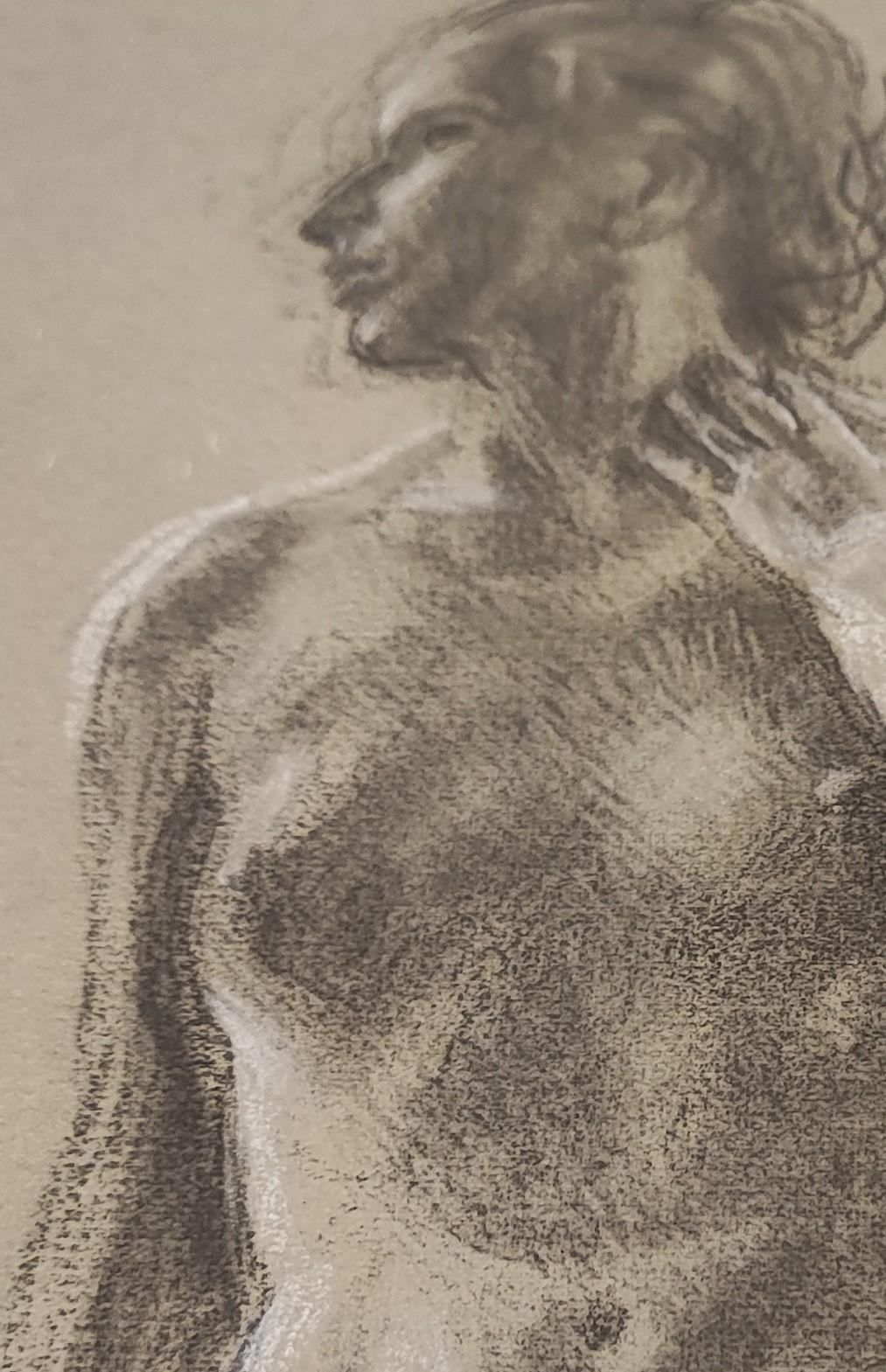Travail sur papier
Cadre avec vitre et bord en bois et plastique doré
37 x 32 x 1 cm